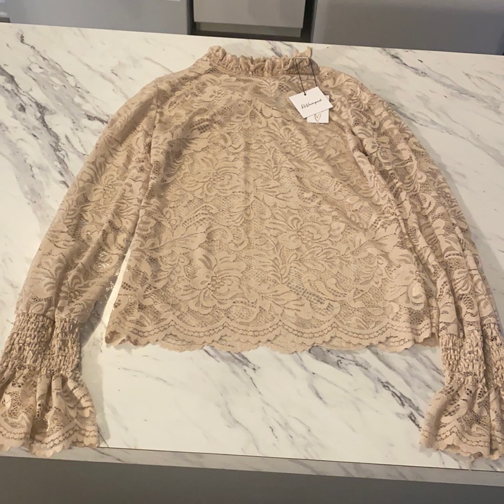 Nude lace long sleeve